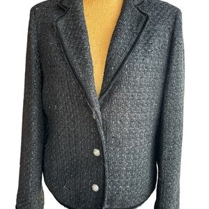 Jones New York Charcoal Boucle Blazer